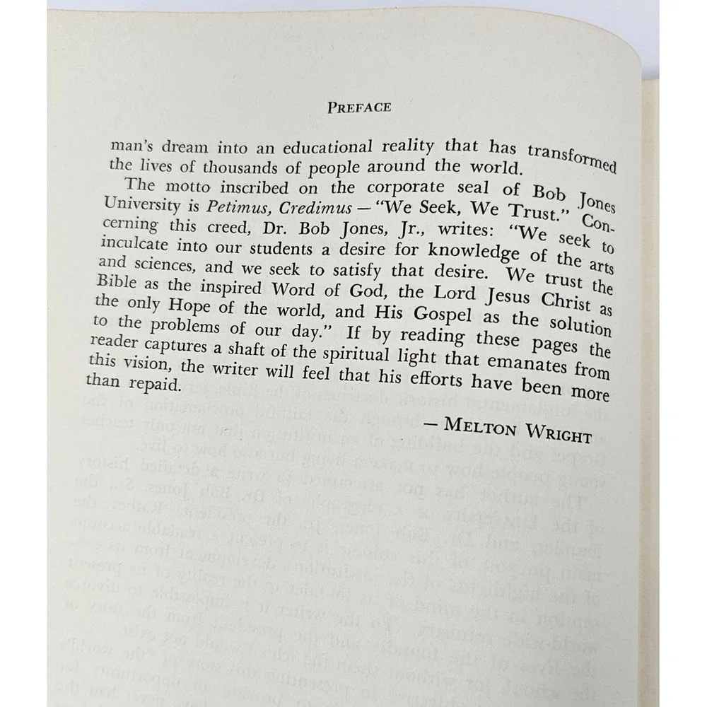 Fortress Of Faith By Melton Wright The Story Of Bob Jones University 1st Edition